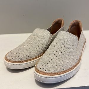 Cute gray glittery UGG slip on sneakers